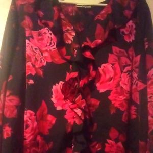 Fashion Bug Black and Red Plus size Blouse